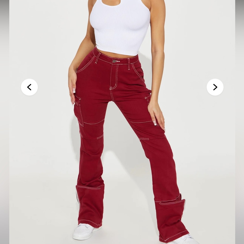 Camden Cargo Utility Jeans - Raspberry